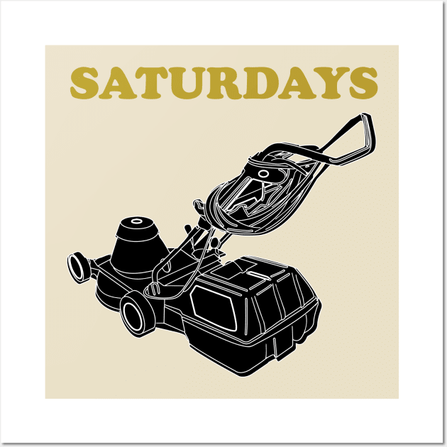 Saturdays Lawnmower Wall Art by Killer Rabbit Designs